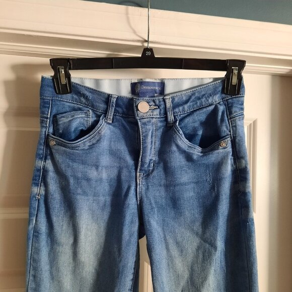 Democracy Jeans Womens 4 Ab Solution Girlfriend Mid Rise Raw Hem Slouchy Shaping - Picture 4 of 11